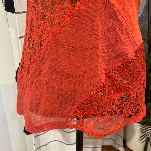 2/$20 BKE red from Buckle- orange razor back lace sleeveless top - Picture 6 of 11